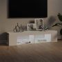 VidaXL TV-meubel Hifi 135 x 39 x 30 cm Hoogglans wit RGB LED-verlichting Montage vereist Kast - Thumbnail 1