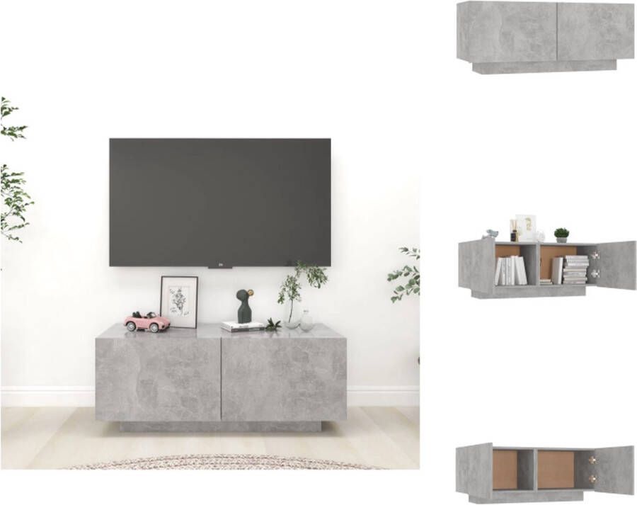 VidaXL TV-meubel Hifi-kast 100 x 35 x 40 cm Betongrijs Montage vereist Kast