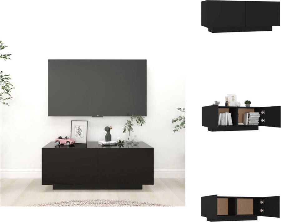 vidaXL TV-meubel Hifi-kast 100 x 35 x 40 cm Zwart Duurzaam Kast