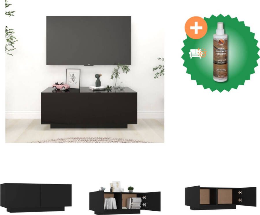 VidaXL TV-meubel Hifi-kast 100 x 35 x 40 cm Zwart Duurzaam Kast Inclusief Houtreiniger en verfrisser