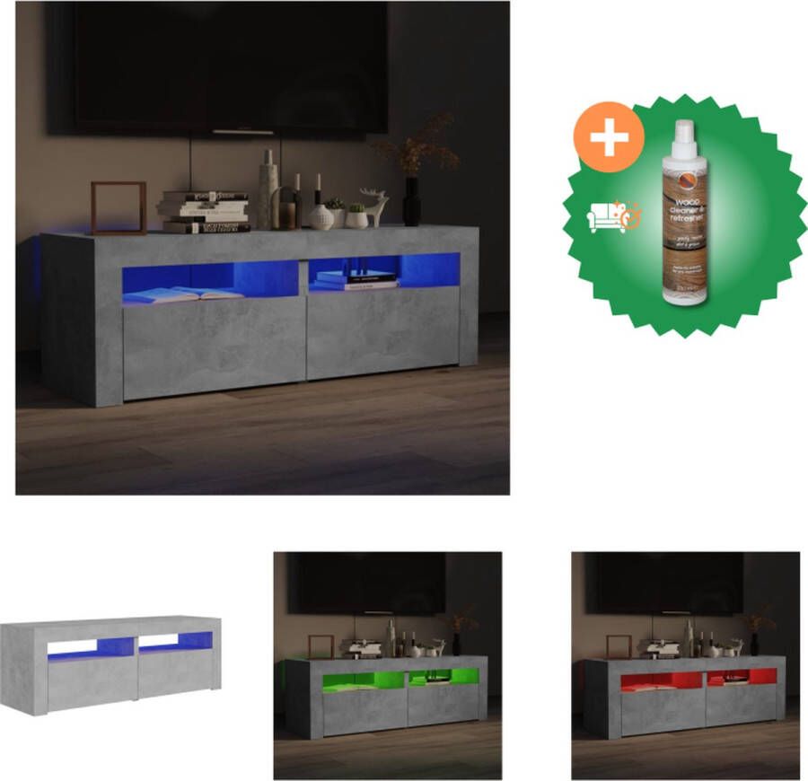 VidaXL Tv-meubel Hifi-kast 120 x 35 x 40 cm Met RGB LED-verlichting Kast Inclusief Houtreiniger en verfrisser