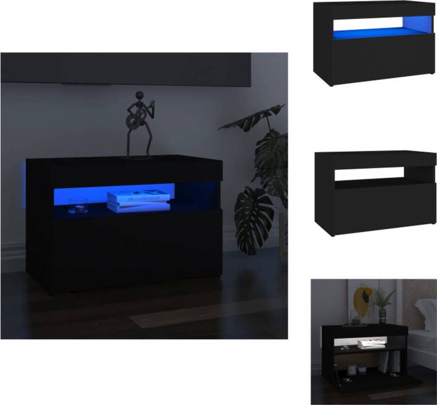 VidaXL TV-meubel Hifi-kast Zwart 60 x 35 x 40 cm Met RGB LED-verlichting Kast