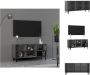 VidaXL TV-meubel Hoogglans Grijs 103.5 x 30 x 50 cm Industriële charm Metalen Poten Kast - Thumbnail 2