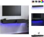 VidaXL TV-meubel Hoogglans grijs 120 x 35 x 15.5 cm LED-verlichting Kast - Thumbnail 2