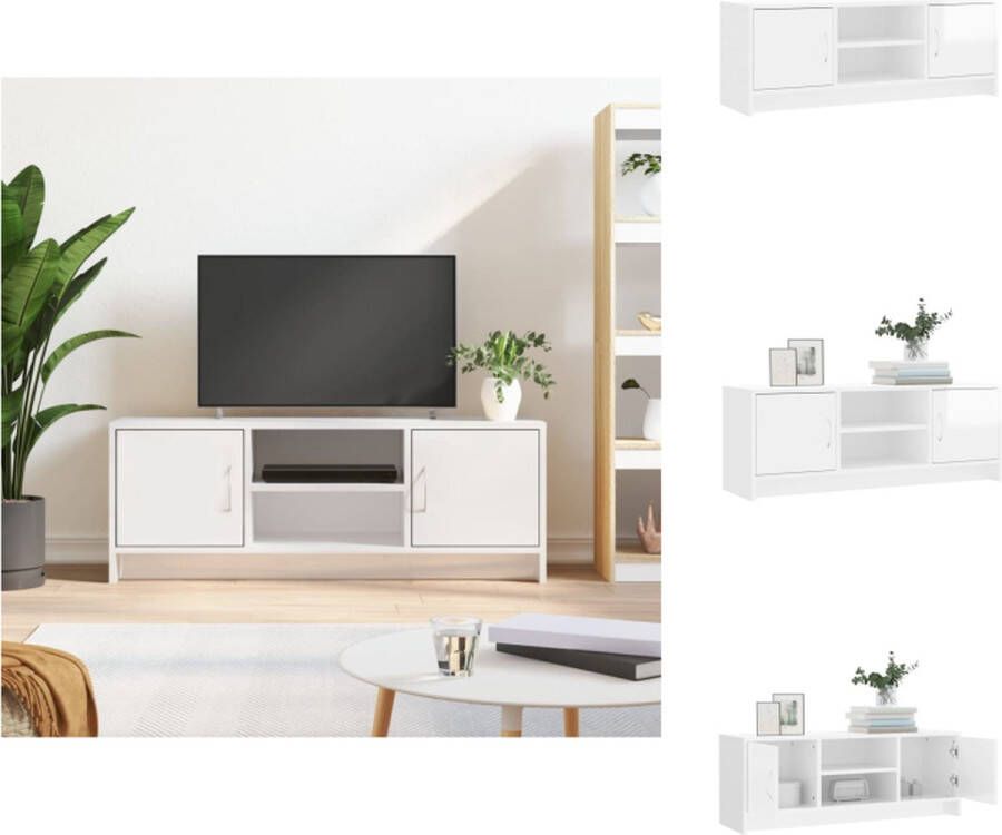 VidaXL Tv-meubel Hoogglans wit 102 x 30 x 37.5 cm Duurzaam bewerkt hout Kast