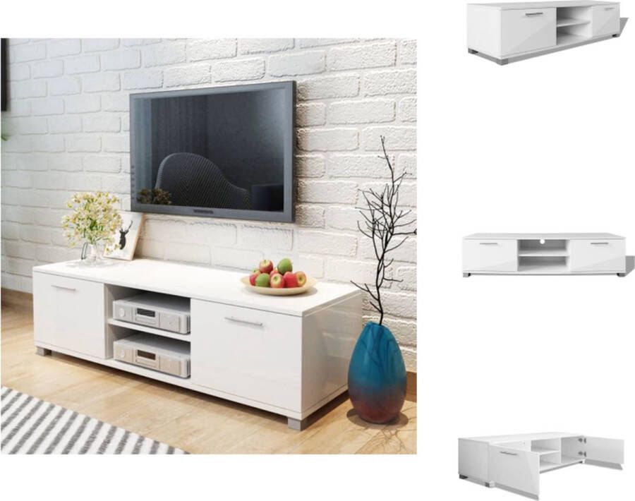 VidaXL Tv-kast Tv-kasten Hifi-kast Hifi-kasten Tv-meubel 120x40-3x34-7 cm hoogglans wit