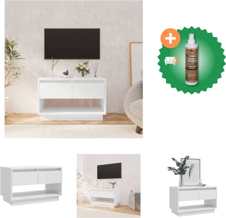 VidaXL Tv-meubel 70x41x44 cm spaanplaat hoogglans wit Kast Inclusief Houtreiniger en verfrisser