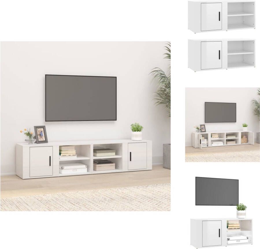 VidaXL Tv-meubel Hoogglans wit 80 x 31.5 x 36 cm 2 stuks Kast