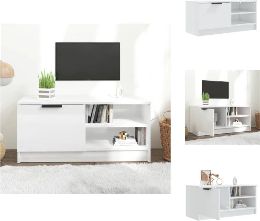 VidaXL Tv-meubel hoogglans wit 80 x 35 x 36.5 cm praktisch en stevig Kast