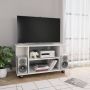 VidaXL TV-meubel Hoogglans wit Spaanplaat 80x40x40 cm 4 open schappen Kast - Thumbnail 1