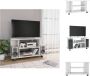 VidaXL TV-meubel Hoogglans wit Spaanplaat 80x40x40 cm 4 open schappen Kast - Thumbnail 2