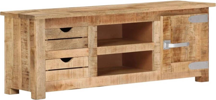 VidaXL Tv-kast Tv-kasten Tv-standaard Tv-standaarden Tv-meubel 110x30x40 cm ruw mangohout - Foto 2