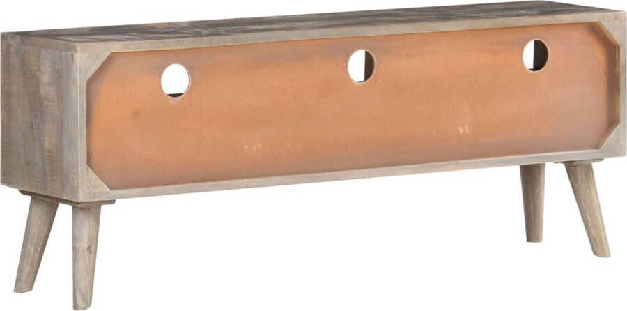 VidaXL Tv-kast Tv-kasten Tv-standaard Tv-meubel 130x35x51 cm massief ruw mangohout grijs - Foto 2