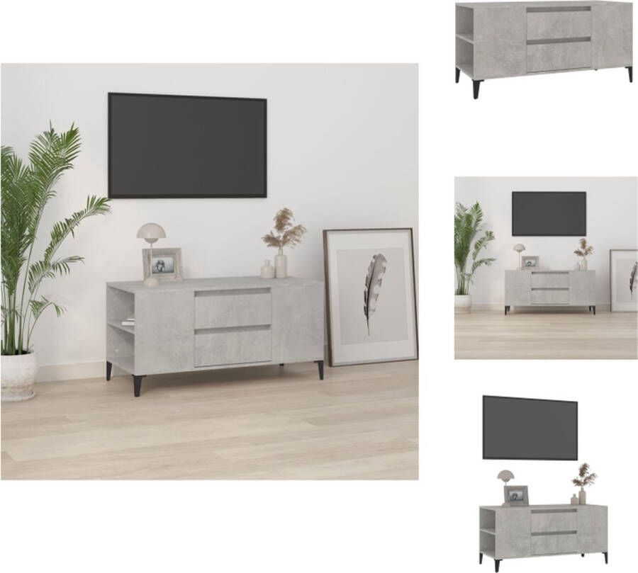 VidaXL Tv-kast Tv-kasten Tv-meubel Hifi-meubel Tv-meubel 102x44-5x50 cm bewerkt hout betongrijs