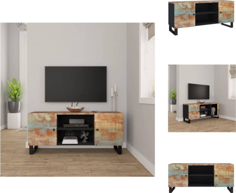 VidaXL TV-meubel Industrieel 105 x 33 x 46 cm Massief gerecycled hout Opbergruimte Stevig blad Kast