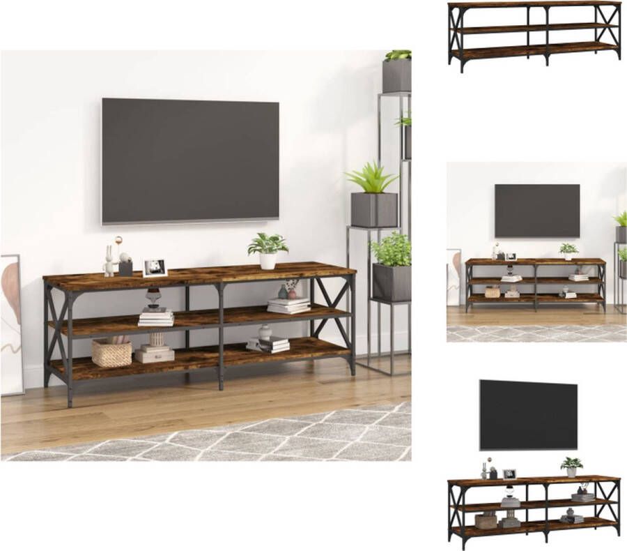 VidaXL Tv-kast Tv-kasten Tv-meubel Hifi-meubel Tv-meubel 140x40x50 cm bewerkt hout gerookt eikenkleurig