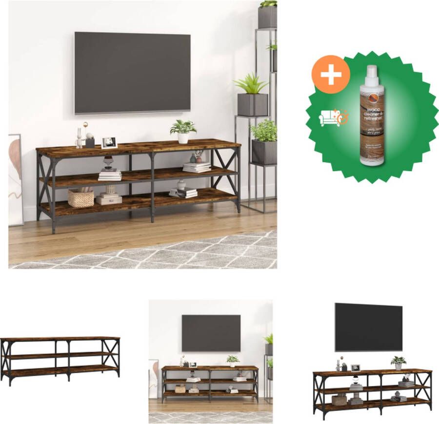 VidaXL Tv-meubel 140x40x50 cm bewerkt hout gerookt eikenkleurig Kast Inclusief Houtreiniger en verfrisser