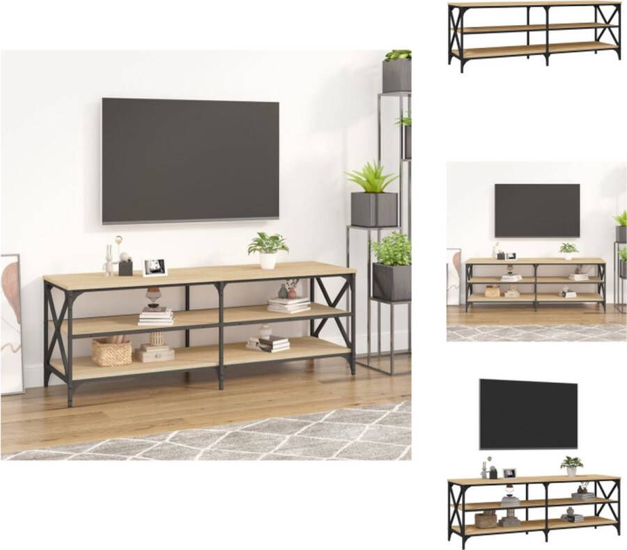 VidaXL Tv-meubel Industrieel 140 x 40 x 50 cm Sonoma eiken Duurzaam hout en ijzer Kast