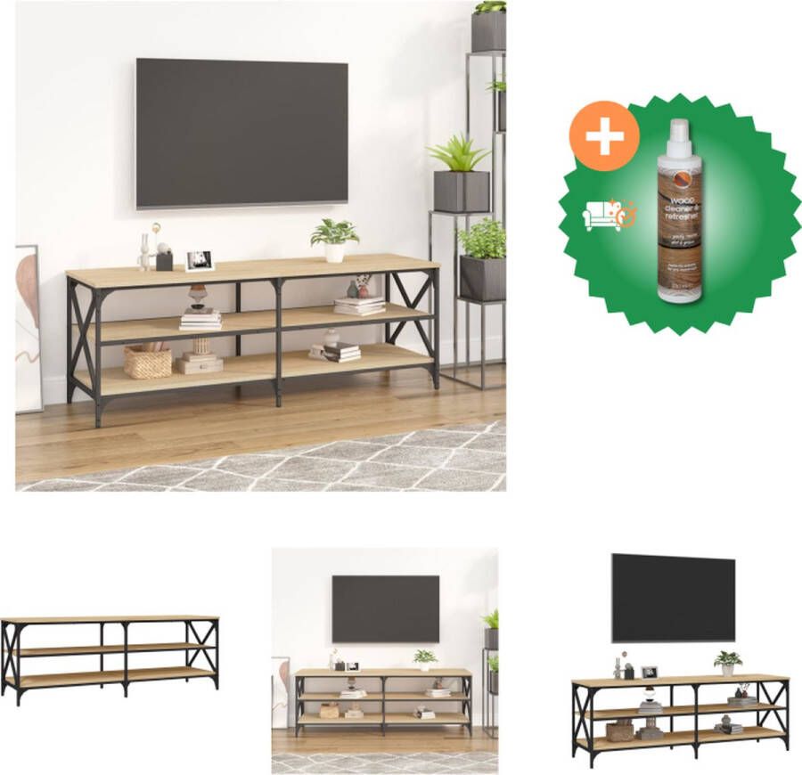 VidaXL Tv-meubel Industrieel 140 x 40 x 50 cm Sonoma eiken Duurzaam hout en ijzer Kast Inclusief Houtreiniger en verfrisser