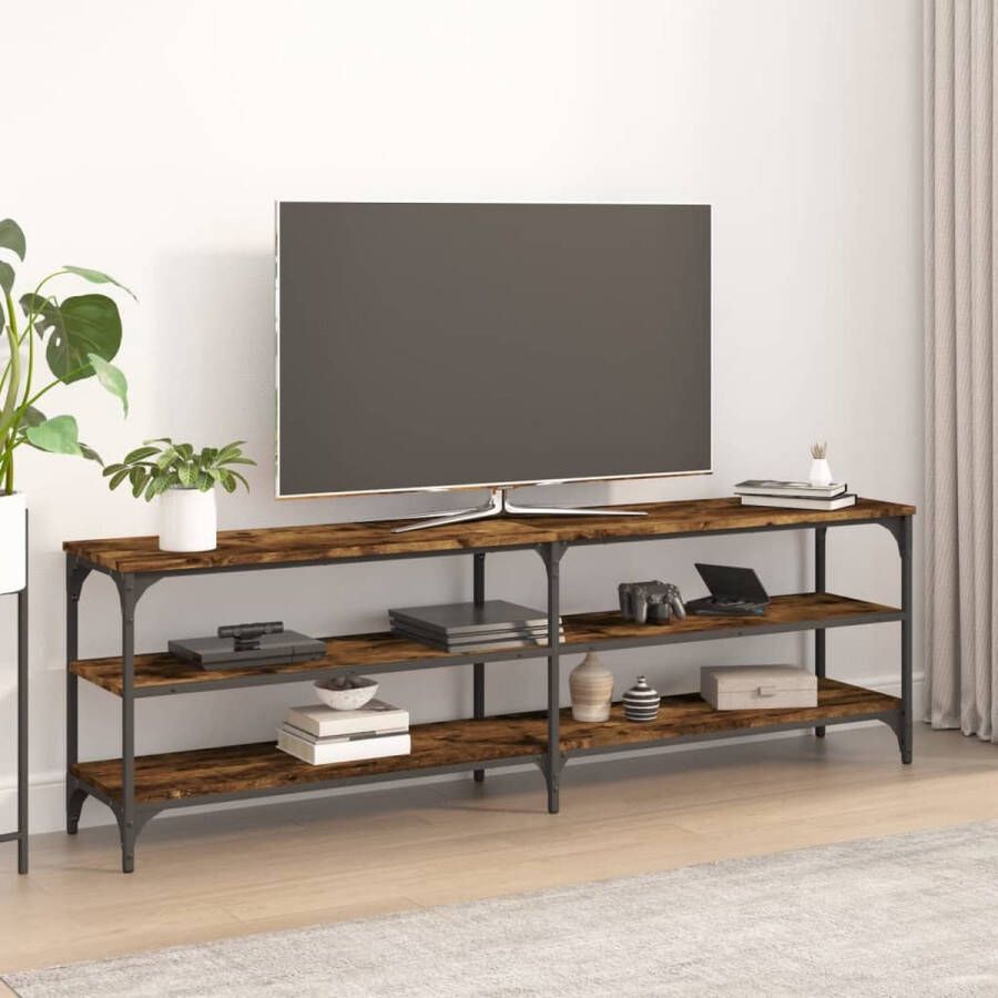 VidaXL Tv-meubel Industrieel 160 x 30 x 50 cm Gerookt eiken Duurzaam hout en ijzer Kast