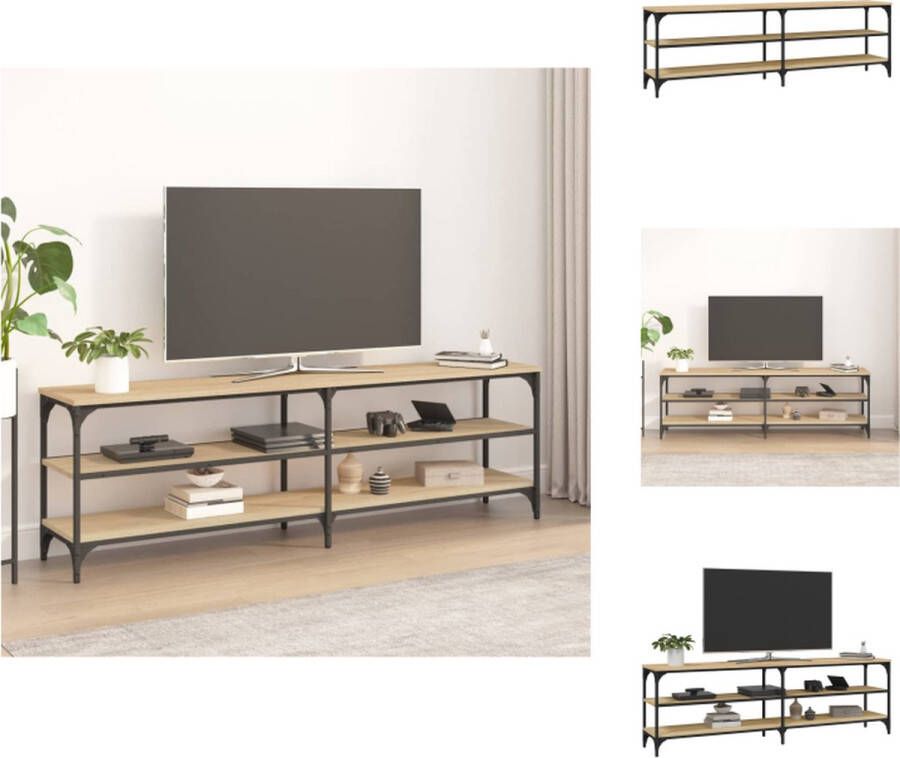 VidaXL TV-meubel Industrieel 160 x 30 x 50 cm Sonoma eiken Duurzaam hout en ijzer Kast