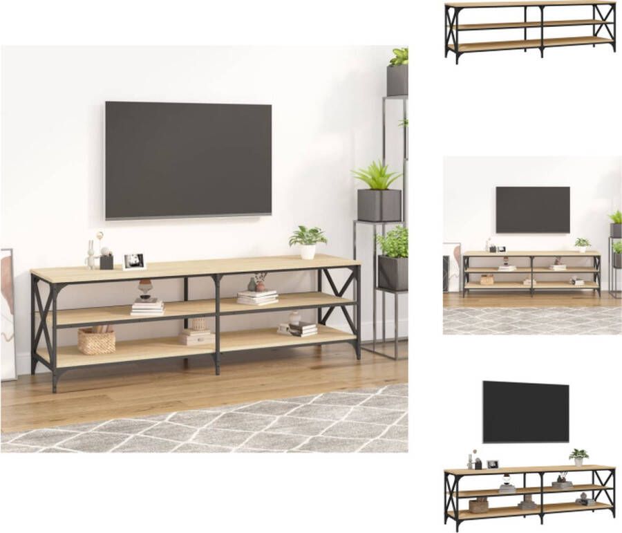 vidaXL Tv-meubel Industrieel 160 x 40 x 50 cm Sonoma Eiken hout en ijzer Kast