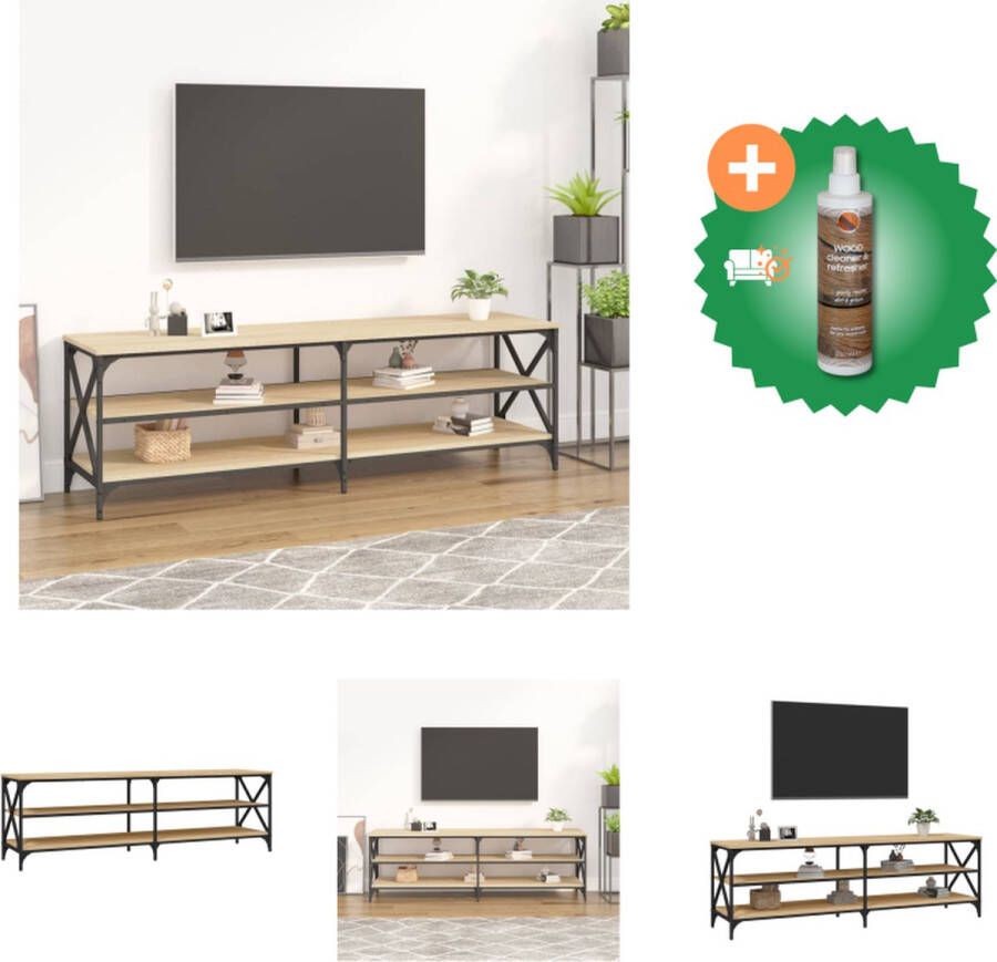 VidaXL Tv-meubel Industrieel 160 x 40 x 50 cm Sonoma Eiken hout en ijzer Kast Inclusief Houtreiniger en verfrisser