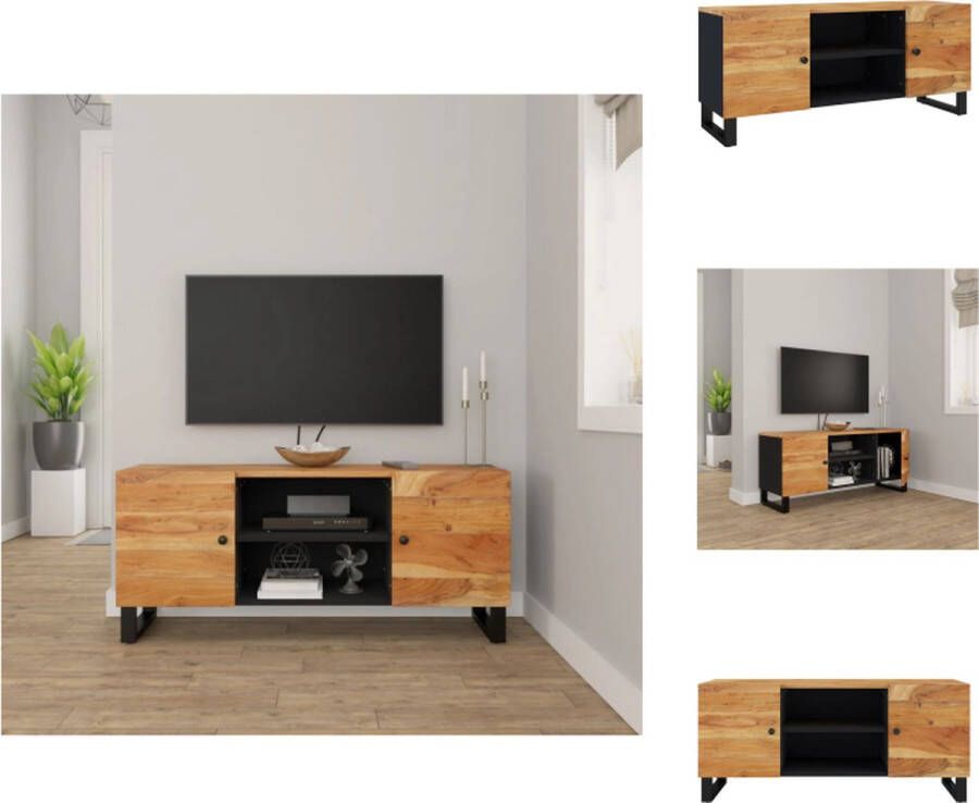 VidaXL Tv-meubel Industrieel Acaciahout 105x33x46cm Zwart frame Kast