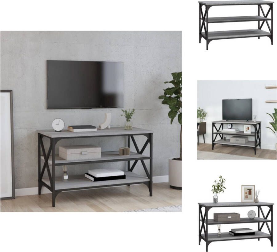 VidaXL Tv-meubel Industrieel Kast 80x40x50 cm Grijs Sonoma Eiken Tafel