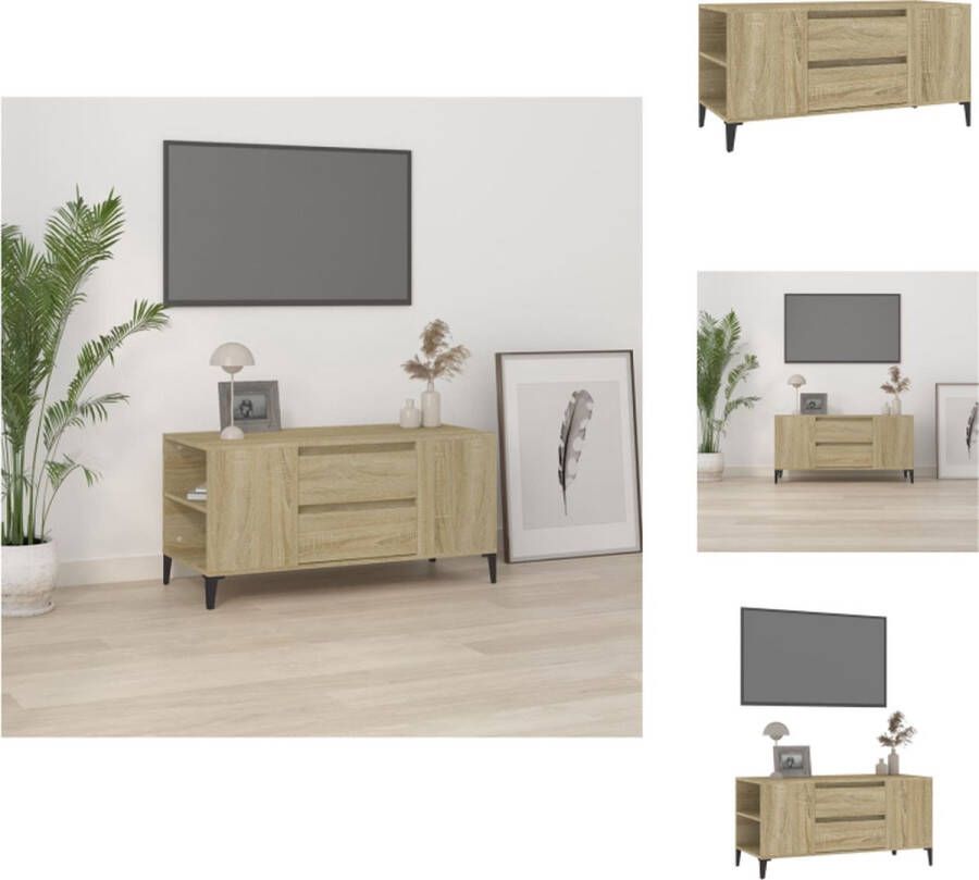 VidaXL TV-meubel Industrieel Sonoma eiken 102 x 44.5 x 50 cm Kast