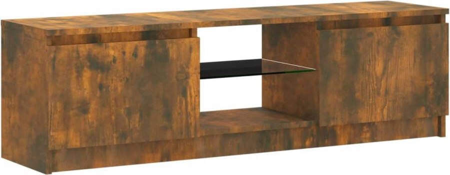 VidaXL Tv-kast Tv-kasten Tv-meubel Met LED-verlichting Tv-meubel met LED-verlichting 120x30x35 5 cm gerookt eikenkleur - Foto 4