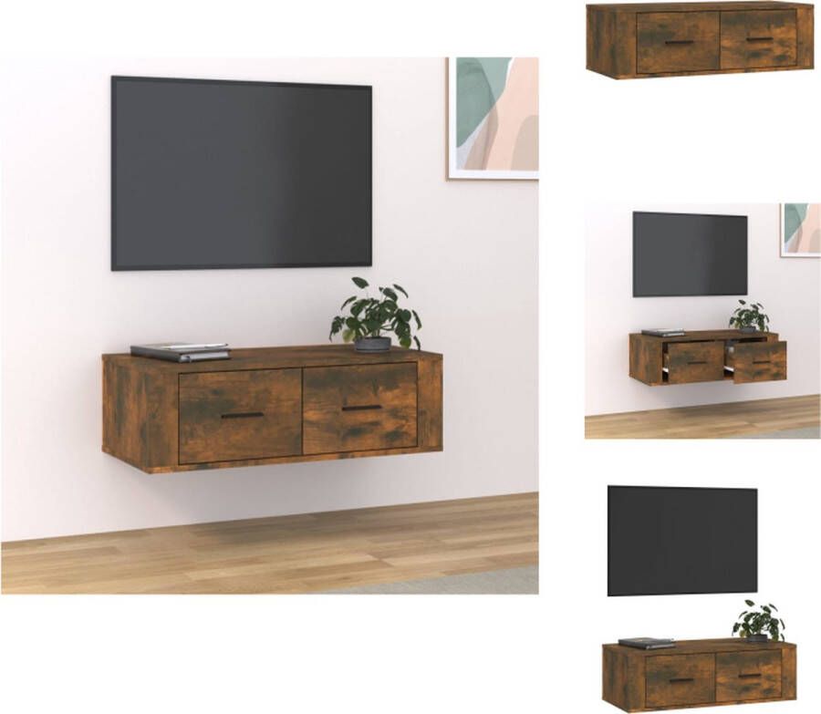 VidaXL TV-meubel Klassiek hangend 80 x 36 x 25 cm Gerookt eiken Kast