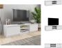 VidaXL TV-meubel Klassiek TV-standaard Afmetingen- 140x40x35.5 cm Kleur- Hoogglans wit Materiaal- Bewerkt hout Kast - Thumbnail 2