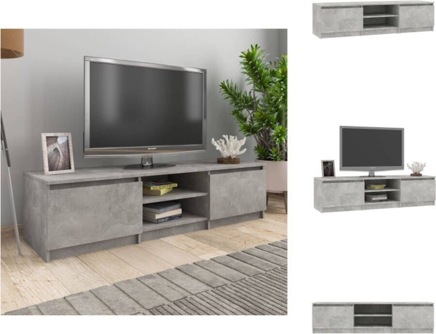 vidaXL Tv-meubel Klassieke Stijl 140x40x35.5 cm Betongrijs Kast