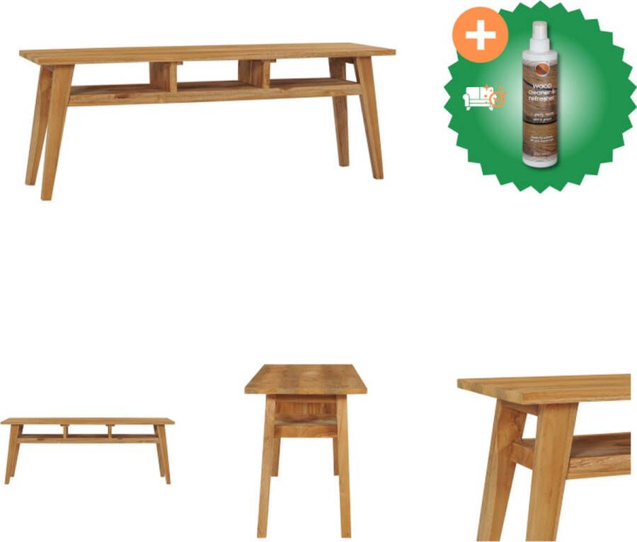 VidaXL Tv-meubel Koloniale Stijl 120 x 35 x 45 cm Massief teakhout 3 schappen Kast Inclusief Houtreiniger en verfrisser