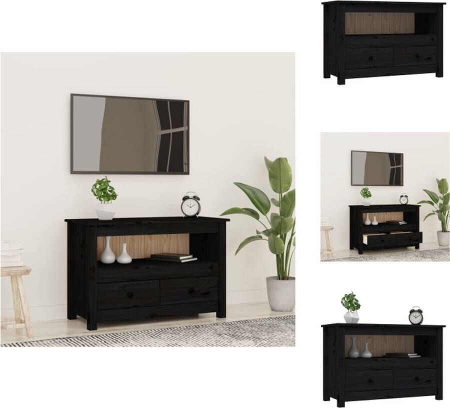 VidaXL Tv-meubel Tv-meubels Tv Standaard Tv Unit Tv-meubel 79x35x52 cm massief grenenhout zwart