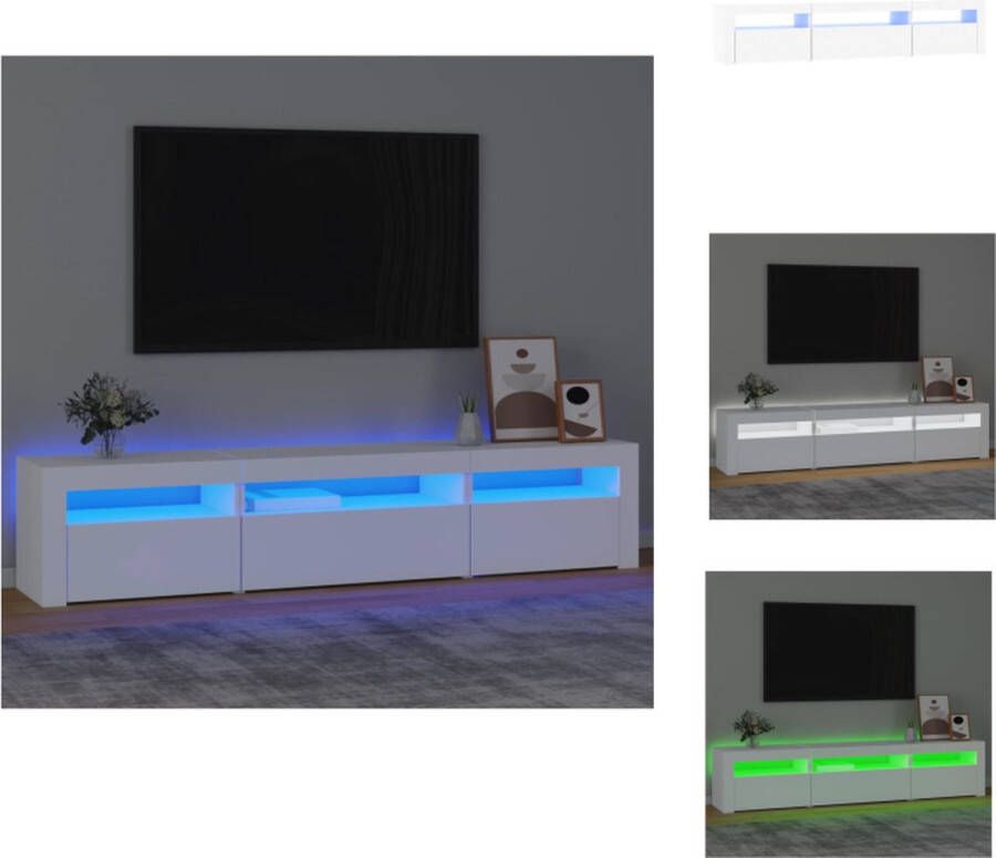 VidaXL Tv-kast Tv-kasten Tv-meubel Met LED-verlichting Tv-meubel met LED-verlichting 195x35x40 cm wit