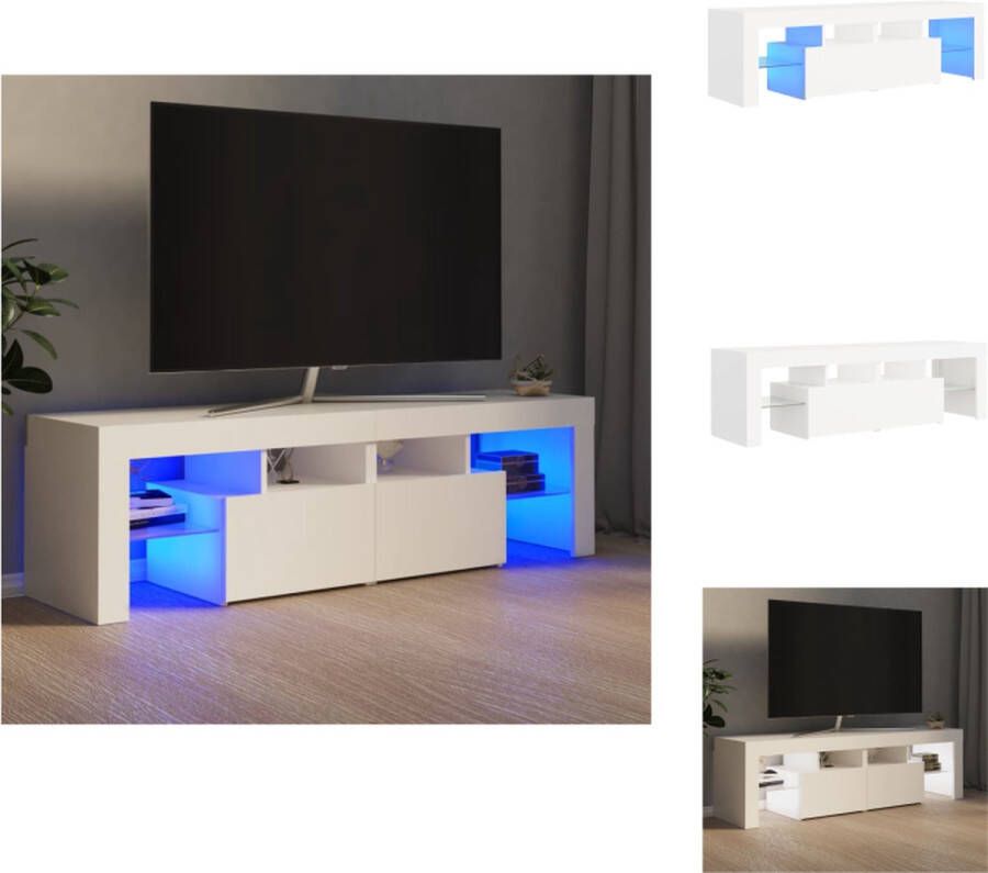 VidaXL Tv-kast Tv-kasten Tv-meubel Hifi-meubel Tv-meubel met LED-verlichting 140x36 5x40 cm wit