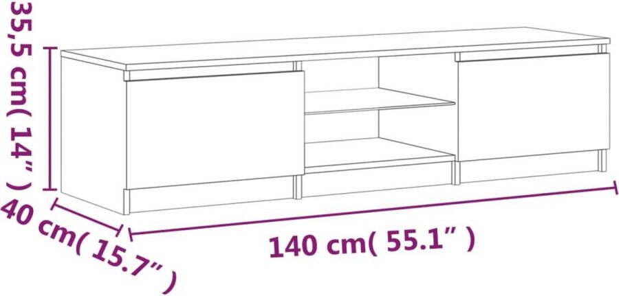 VidaXL -Tv-meubel-LED-verlichting-140x40x35 5-cm-gerookt-eikenkleurig - Foto 4