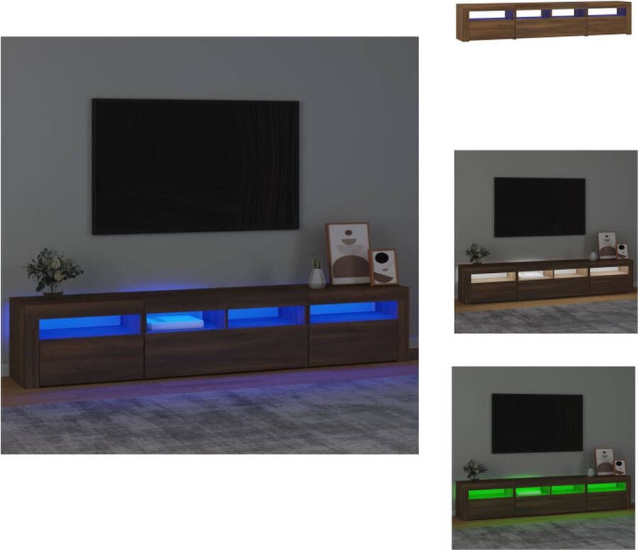 VidaXL Tv-meubel LED-verlichting 210 x 35 x 40 cm Bruineiken Kast