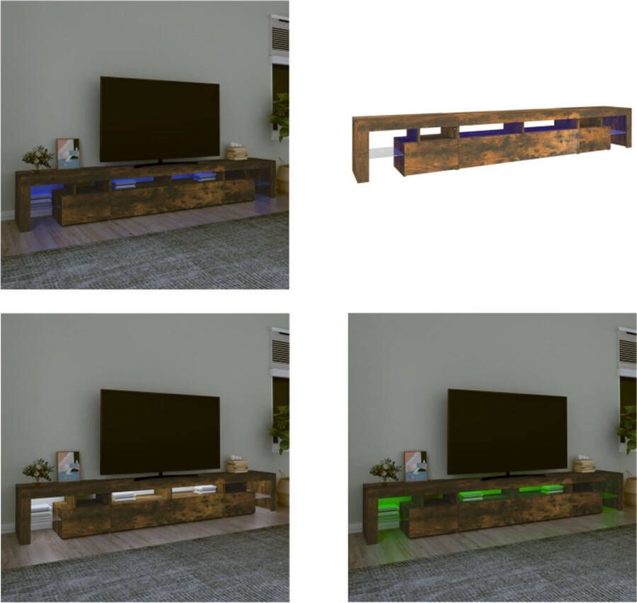 VidaXL Tv-meubel LED-verlichting 260x36-5x40 cm gerookt eikenkleurig Tv-kast Tv-kasten Tv-meubel Met LED-verlichting - Foto 2