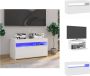 VidaXL TV-meubel LED-verlichting bewerkt hout 75x35x40 cm wit Kast - Thumbnail 2