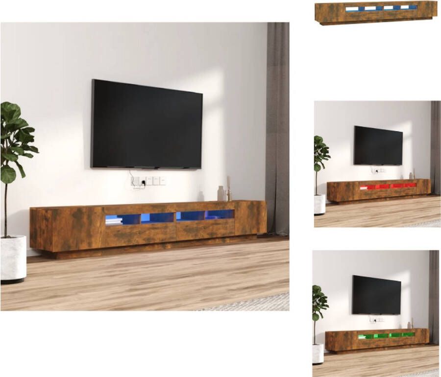 VidaXL Tv-kast Tv-kasten Tv-meubel Met LED-verlichting 3-delige Tv-meubelset met LED bewerkt hout gerookt eikenkleurig