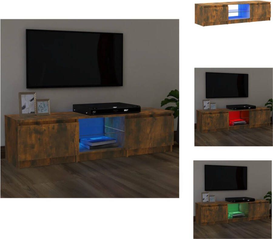 vidaXL TV-meubel LED-verlichting Gerookt eiken 140x40x35.5 cm Kast