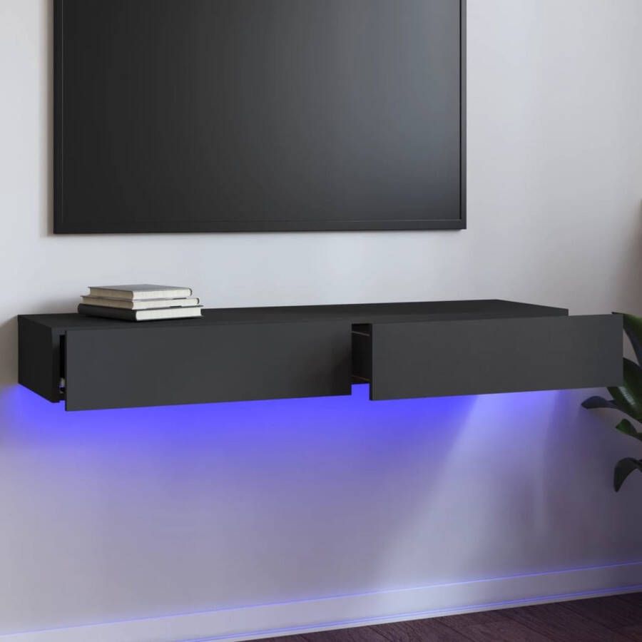 vidaXL TV-meubel LED-verlichting Grijs 120 x 35 x 15.5 cm Hoge kwaliteit materiaal Kast