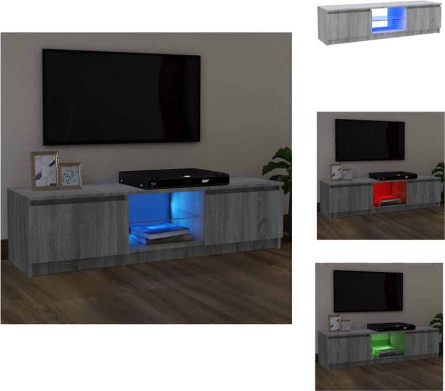 VidaXL Tv-meubel LED-verlichting Grijs Sonoma Eiken 120 x 30 x 35.5 cm Trendy Ontwerp Kast