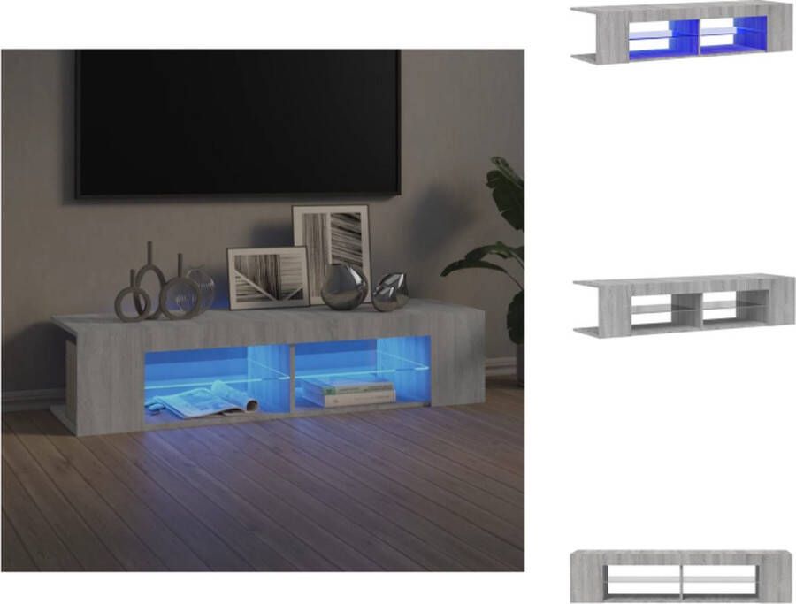 VidaXL TV-meubel LED-verlichting Grijs sonoma eiken 135 x 39 x 30 cm Kast
