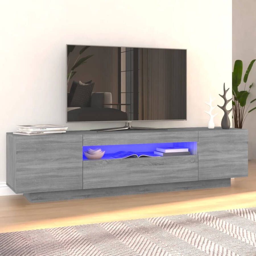 VidaXL TV-meubel LED-verlichting Grijs Sonoma Eiken 160 x 35 x 40 cm Kast