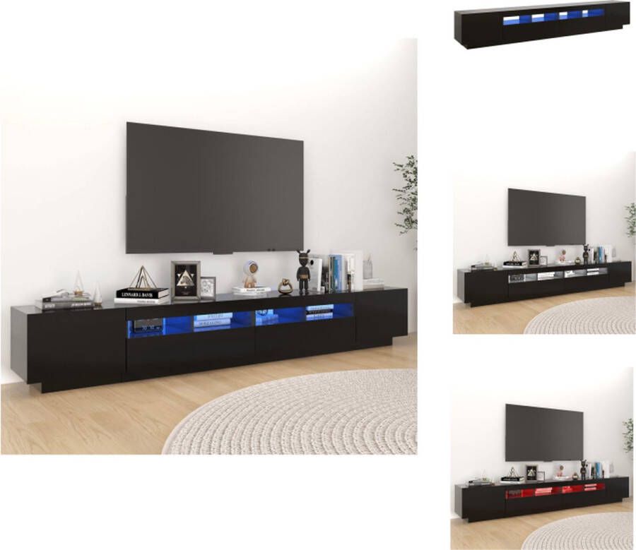 vidaXL TV-meubel LED-verlichting Hifi-kast 260 x 35 x 40 cm Zwart Kast