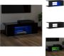 VidaXL Tv-meubel LED-verlichting Hifi-kast 90x39x30 cm zwart bewerkt hout Kast - Thumbnail 2